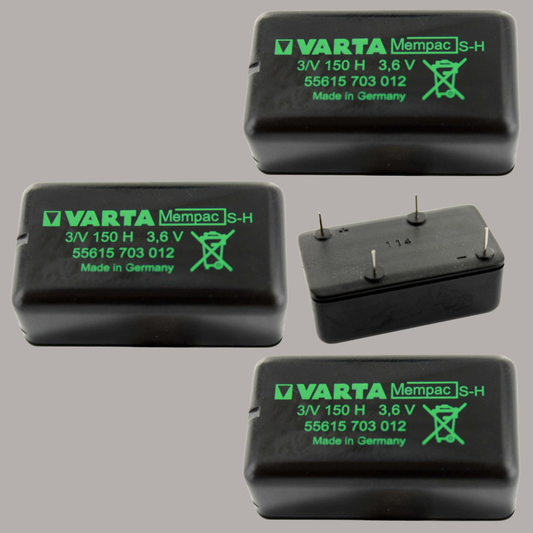 01.10) 3x 3V150H Varta Mempac Rechargeable Battery